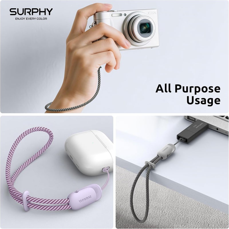 SURPHY 3 Pack Phone Wrist Strap with CellPhone Tether Tab, Cellphone Lanyard, Phone Strap with 2-Color Braided, Wrist Lanyard - Image 5
